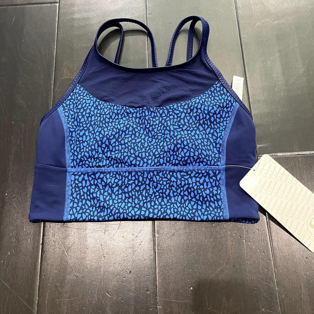 NEW Lululemon Clip-In Long Line Bra Hero Blue Women's Size 6